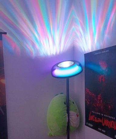 Govee Uplighter Floor Lamp for Living Room RGBIC Ripple Projector Floor Lamp for Bedroom Compatible with SmartThings Alexa and Matter LED Modern Corner Floor Light Warm Cool White Standing Lamp